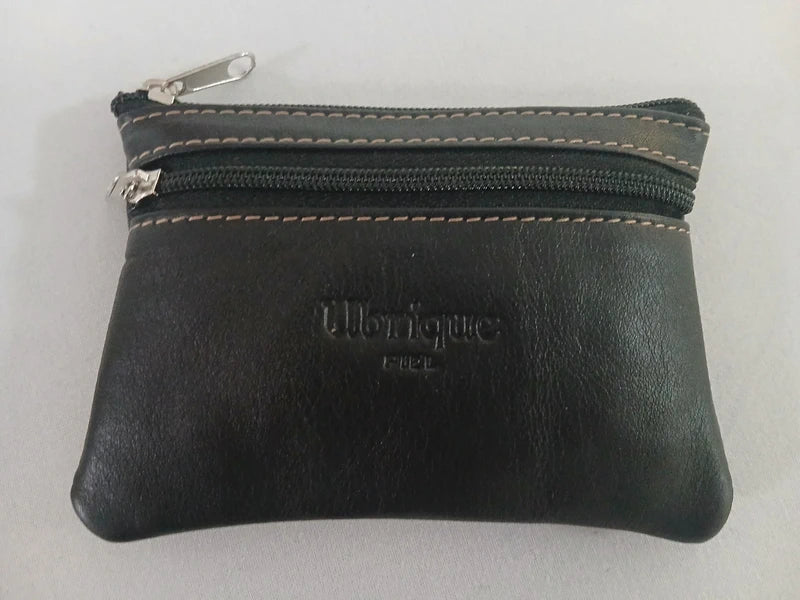 Monedero cremallera color negro marca Piel Guerrero