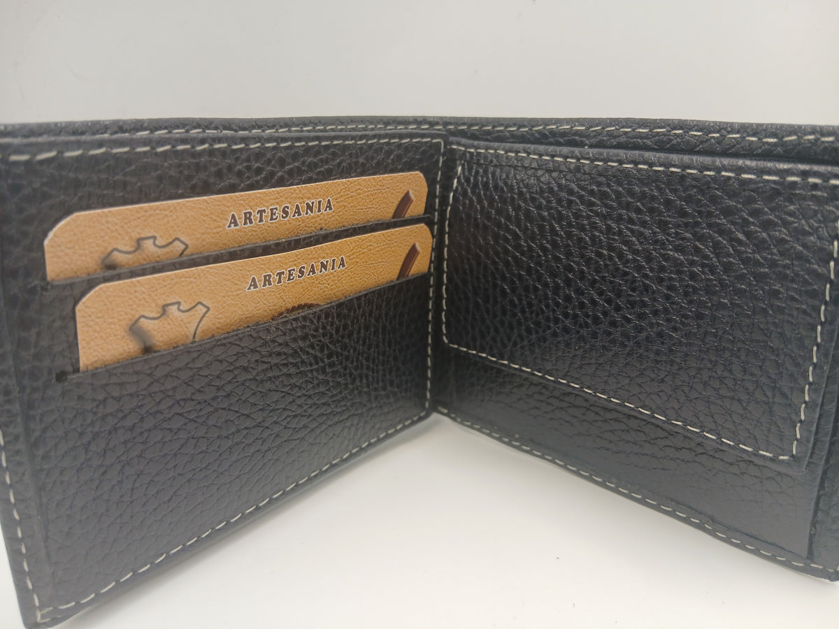 Cartera de piel 423 color azul marino marca piel Guerrero