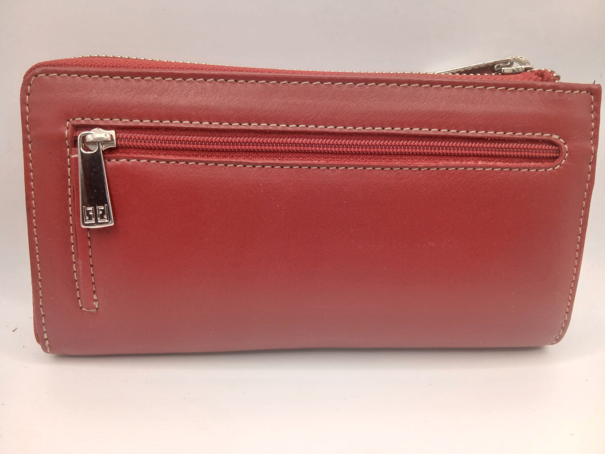 Billeteras de piel color rojo marca Fasino