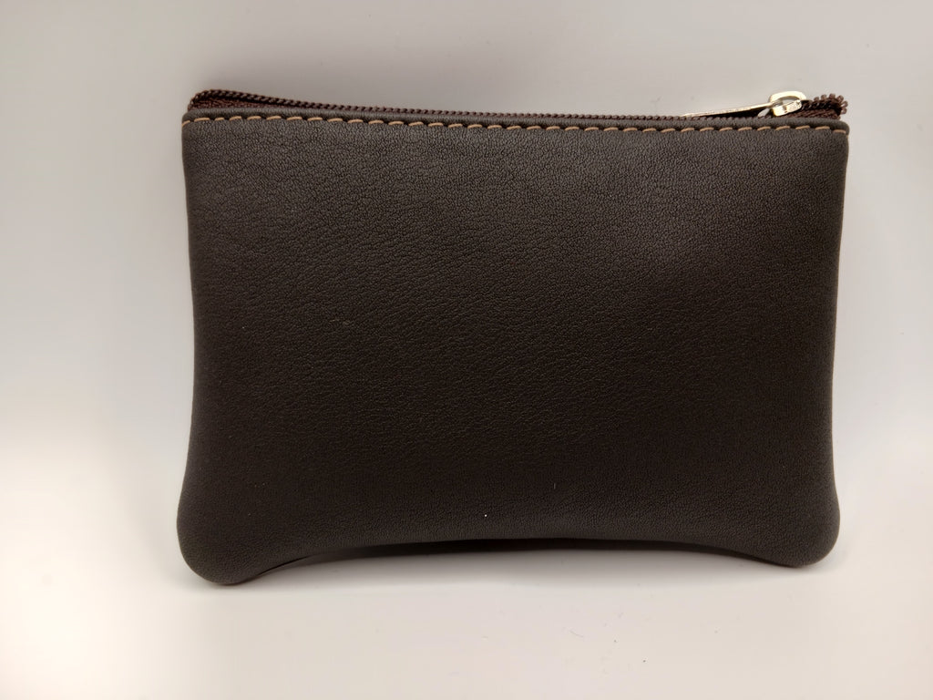 Monedero cremallera color marron marca piel Guerrero