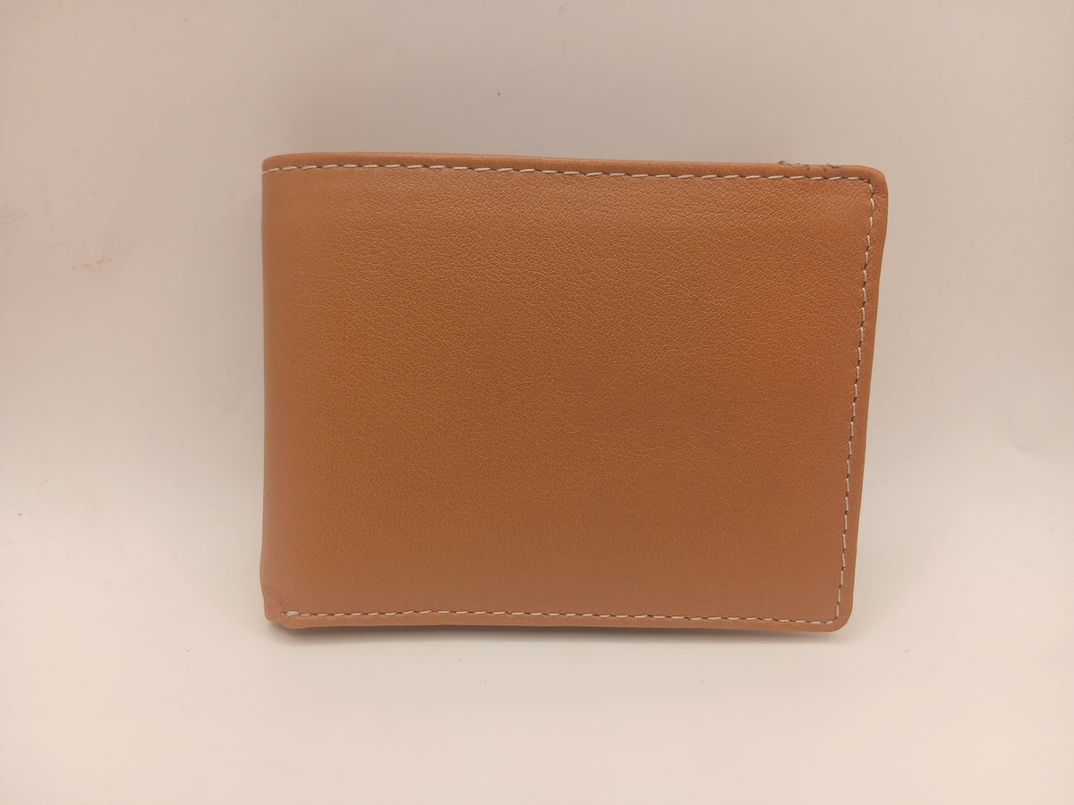 Cartera de piel 423 color cuero marca piel Guerrero