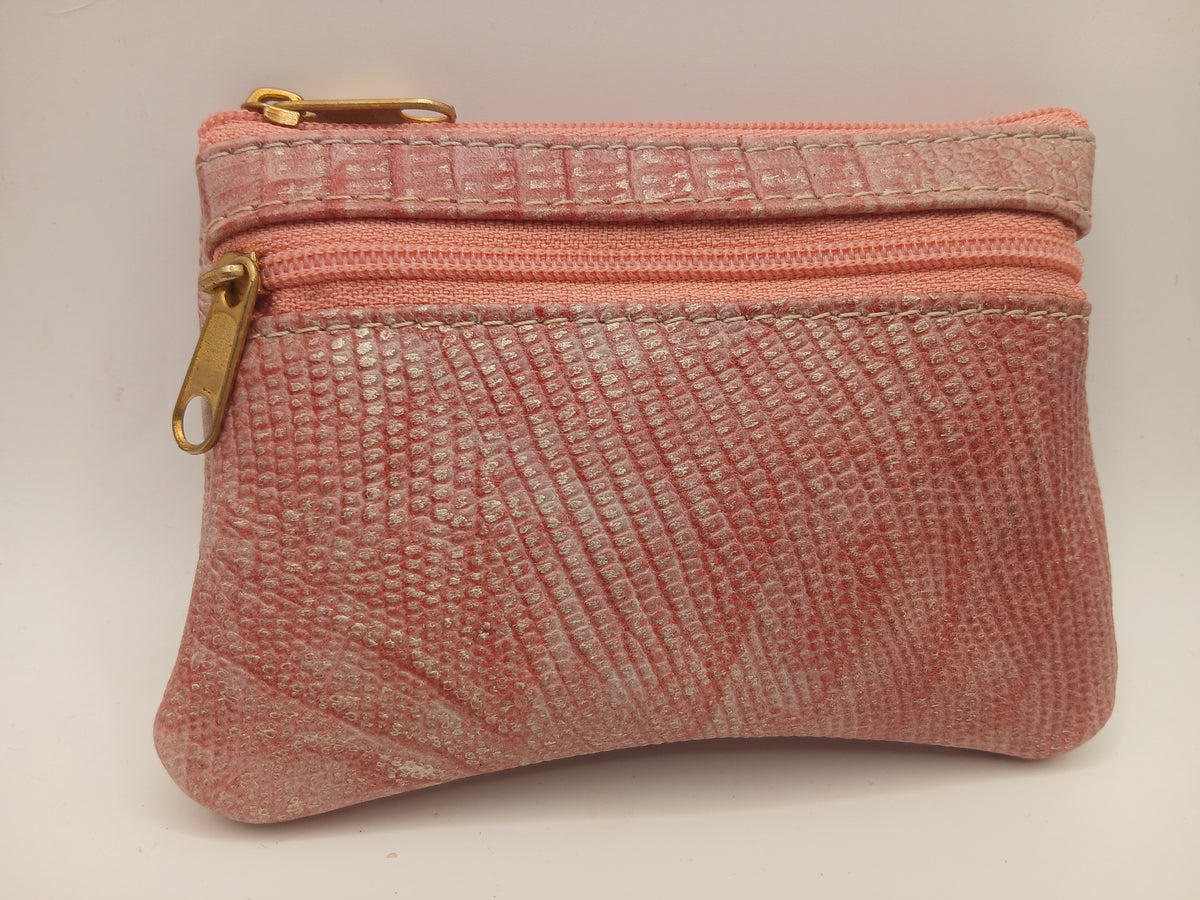 Monedero cremallera 100 color salmon marca piel Guerrero