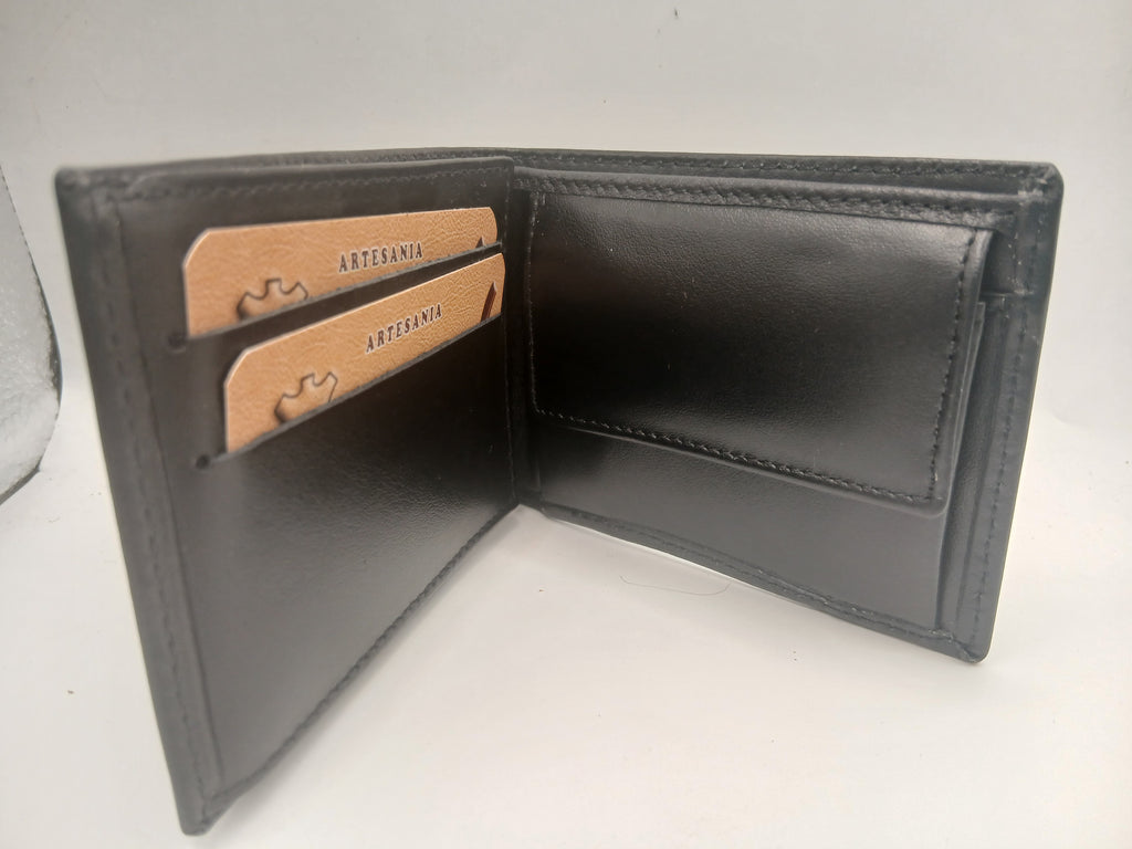 Cartera de piel 423 color negro piel Guerrero