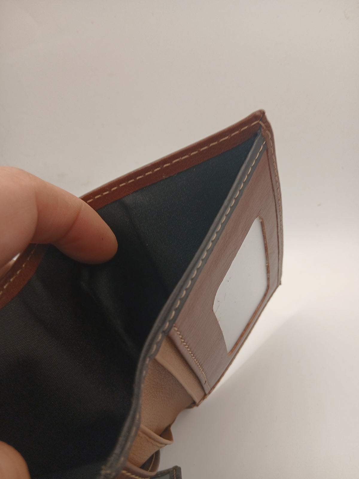 Cartera de piel 460 color cuero marca piel Guerrero