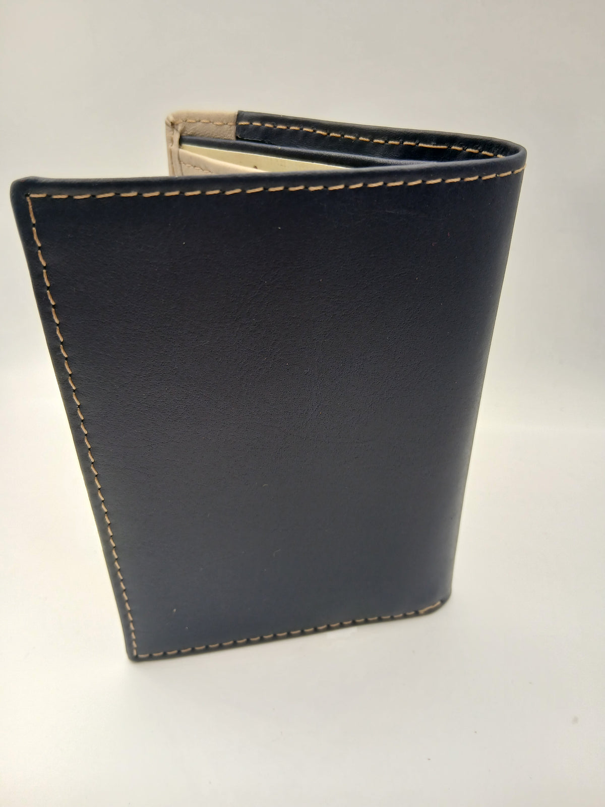 Cartera de piel 460 color azul marca piel Guerrero
