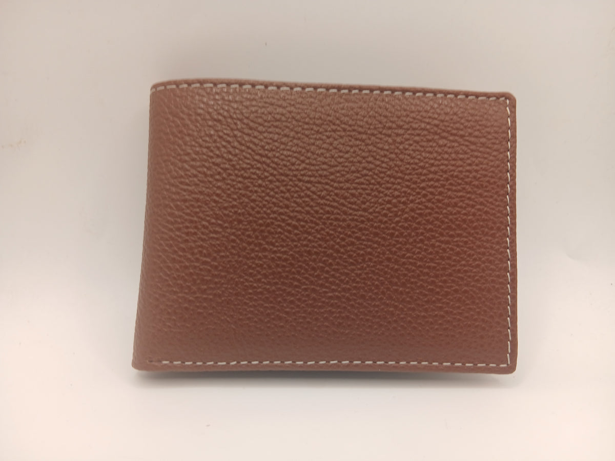 Cartera de piel 423 color marrón marca piel Guerrero