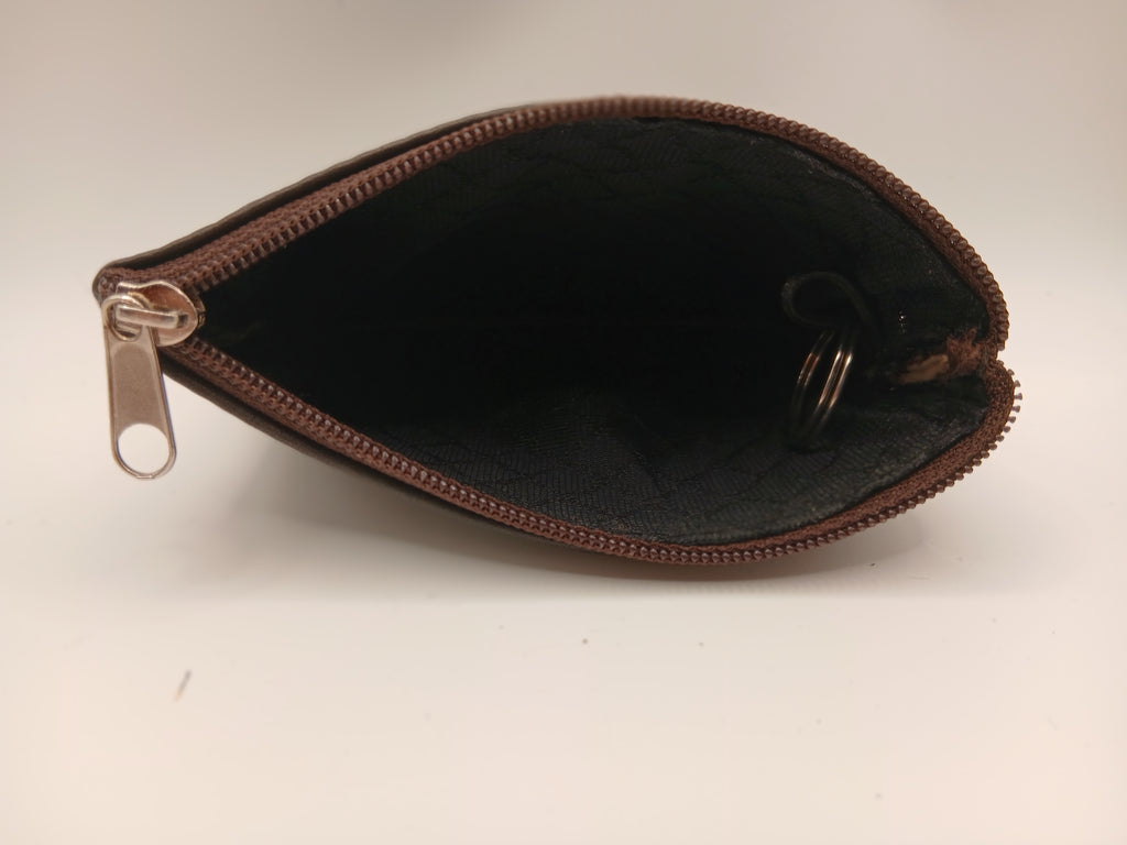 Monedero cremallera color marron marca piel Guerrero