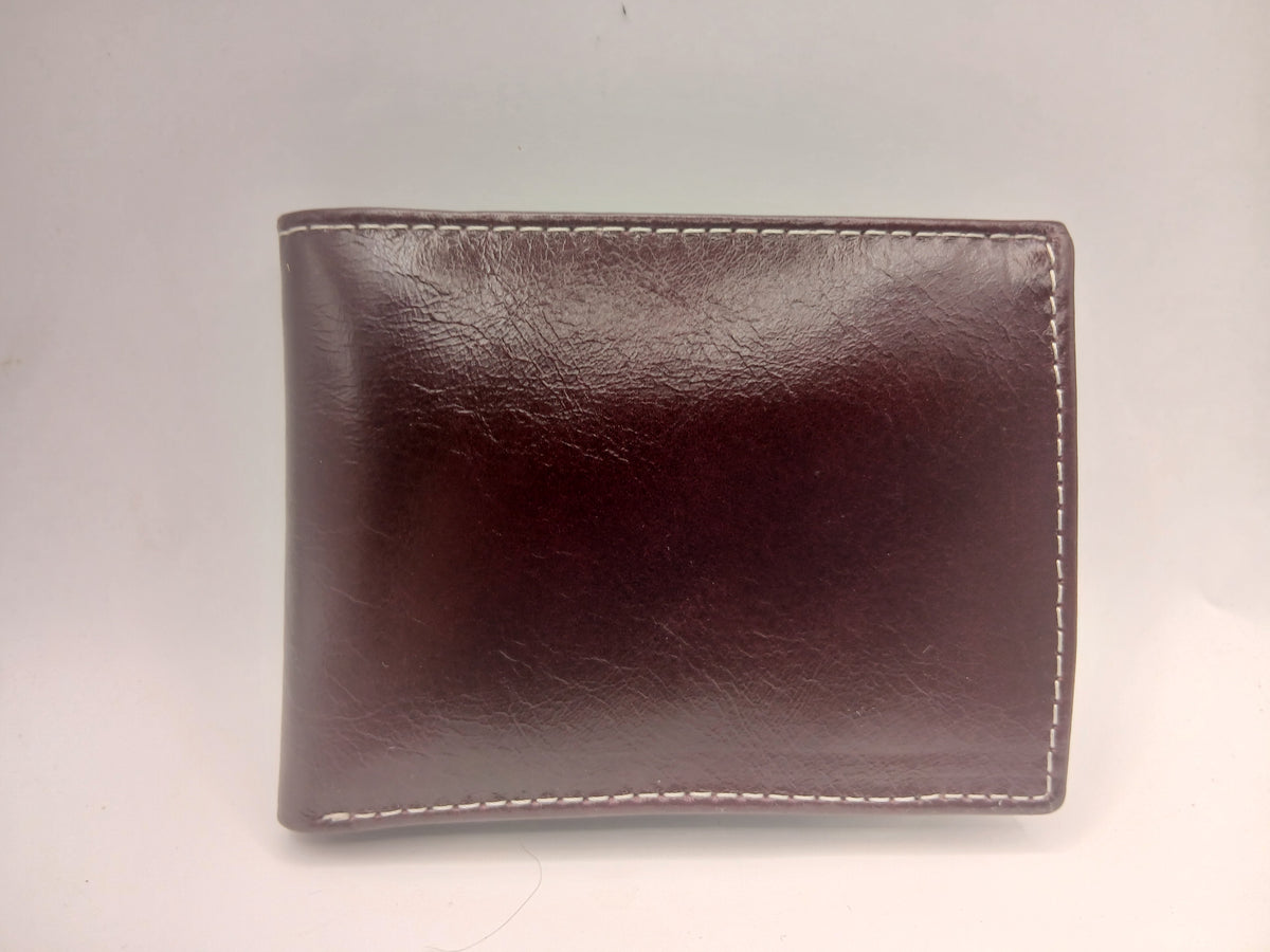 Cartera de piel 423 color burdeos marca piel Guerrero